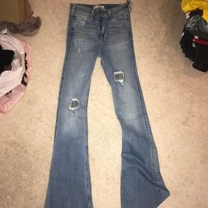 Light blue bell bottom Hollister jeans